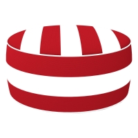 Puff Hinchable Ottoman Resistente al Agua Funda Extraíble, 53x53x23 Cm, Rojo