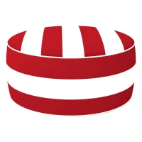 Puff Hinchable Ottoman Resistente al Agua Funda Extraíble, 53x53x23 Cm, Rojo(m-1)