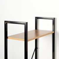 Escritorio 2 en 1 con Estantería Integrada, 120x64x120 Cm, Negro(m-7)