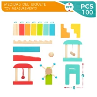 Juego Dominó de Madera Woomax 100 Piezas, 23x5x22,5 Cm, Multicolor(m-5)