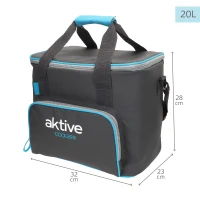 Nevera Portátil Blanda 20 Litros Aktive, 32x23x28 Cm, Gris(m-4)