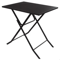 Mesa Cuadrada Plegable Aktive Estructura Metálica Resistente, 70x50x70 Cm, Negro(m-1)