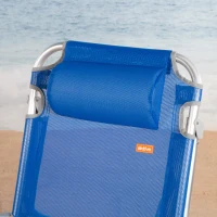 Silla Playera Alta Plegable Multiposición con Cojín, 48x60x90 Cm, Azul(m-5)