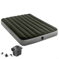 Colchón Hinchable Doble Prestige Downy con Hinchador Eléctrico 25W, 137x191x25 Cm, Gris