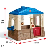 Casita Infantil Step2 Interactiva con Timbre y Accesorios, 118x130x89 Cm, Azul/Beige/Marrón(m-6)