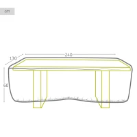 Funda Protectora para Mesa de Jardín Aktive Garden, Poliéster 60 GSM, 240x130x60 Cm, Gris(m-6)