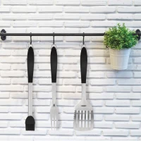 Set Utensilios Barbacoa 4 Piezas Aktive, 10,5x6,5x43,5 Cm, Gris(m-3)