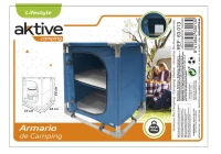 Armario Plegable Camping Aktive con Estructura de Acero, 56x46x66 Cm, Azul(m-9)