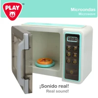Microondas de Juguete Play con Luz y Sonido, 24x11x17 Cm, Multicolor(m-2)