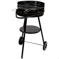 Barbacoa de Carbón Portátil Aktive, Parrilla Regulable 3 Alturas, 42x77 Cm, Negro(m-1)