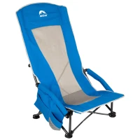 Aktive Silla Plegable Respaldo Alto Transpirable con Bolsillo y Posavasos, 19x19x85 Cm, Azul(m-1)