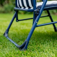 Silla Tumbona Plegable Aktive Garden Multiposición, 147x48x70 Cm, Azul y Blanco(m-5)