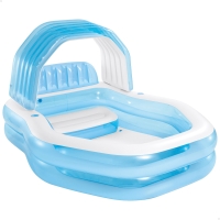 Piscina Hinchable Infantil con Sillón y Toldo, 229x191x135 Cm, Azul