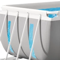 Piscina Desmontable Rectangular Clearview con Ventanas y Depuradora, 400x200x122 Cm, Gris Claro(m-3)