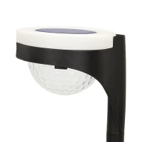 Pack 2 Focos Solares LED Doble Luz Cálida, Ø12x49 Cm, Negro y Blanco(m-6)