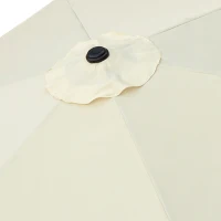 Sombrilla Terraza Hexagonal UV50 Mástil Inclinable con Manivela Ø270 Cm, Crema(m-7)