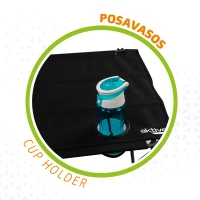 Mesa Plegable Textil para Camping Aktive, 61x50x51 Cm, Negro(m-4)