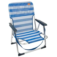 Silla Baja Plegable Fija Aktive con Asa, 44x40x72 Cm, Azul(m-2)