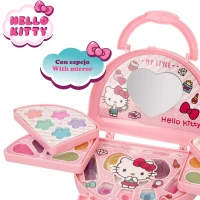 Maletín de Maquillaje Hello Kitty Infantil con 5 Compartimentos, 29,5x30,5x4 Cm, Rosa(m-3)