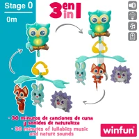 Móvil de Cuna 3 en 1 Musical y Luminoso, 29,5x7x31,5 Cm, Multicolor(m-2)