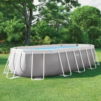 Piscina Desmontable Ovalada Prisma Frame con Depuradora, 503x274x122 Cm, Gris(m-2)