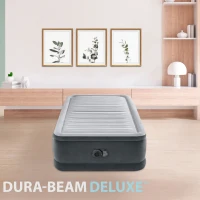 Colchón Hinchable Individual Dura-Beam Deluxe con Hinchador Eléctrico, 99x191x46 Cm, Gris(m-2)