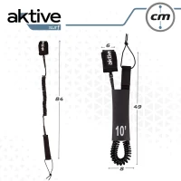 Leash Paddle Surf Espiral Aktive con Cierre Neopreno y Bolsillo, 305x6x84 Cm, Negro(m-7)