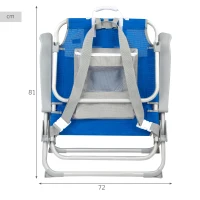 Silla de Playa Mochila XL Plegable 55x66x86 Cm, Azul(m-5)