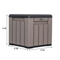Baúl Exterior Ultrarresistente con Tapa Desmontable, 51x51x51 Cm, Gris(m-8)