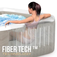 Spa Hinchable 4 Personas Chevron Deluxe, 175x175x71 Cm, Marrón(m-8)