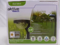 Pack 2 Focos Solares LED Doble Luz Cálida, Ø12x49 Cm, Negro y Blanco(m-10)