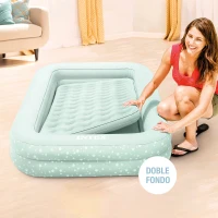 Colchón Hinchable Infantil con Estructura Extraíble, 107x168x25 Cm, Azul(m-5)