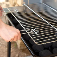 Barbacoa Carbón Portátil Parrilla Regulable 4 Alturas, 90x32x85 Cm, Negro y Gris(m-6)