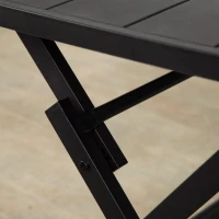 Conjunto Plegable de Jardín 3 Piezas con Mesa Cuadrada 75x75x70 Cm / 2 Sillas 47x64x95 Cm, Negro(m-8)