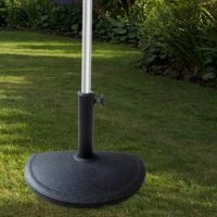 Soporte Parasol Semicircular Poliresina Apto 38/48 Mm, 50x50x32 Cm, Negro(m-3)