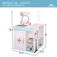 Hospital de Juguete Teamson 3 en 1 de Madera, 47,5x47,5x75,5 Cm, Natural(m-7)