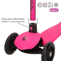 Patinete 3 Ruedas Infantil Aluminio Manillar Desmontable, 26x61x62,5 Cm, Fucsia(m-6)