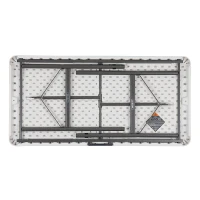 Mesa Plegable Rectangular Ultrarresistente con Tablero 54 Mm, 122x61x74 Cm, Crema(m-2)