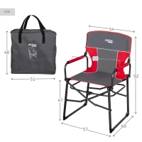 Silla Plegable Camping Antivuelco Autosoportada, 51x12x48 Cm, Gris(m-4)
