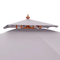 Outsunny 3 x 3m Garden Parasol with Double-Tier Canopy, Large UV Resistant Patio Umbrella for Sun Shade, Garden Dining & Outdoor Seating, Grey(m-10)