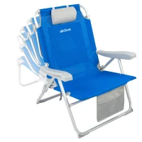 Silla de Playa Mochila XL Plegable 55x66x86 Cm, Azul(m-3)