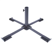 Base en Cruz Aktive Plegable con Tubo Ajustable, 86x86x34 Cm, Negro(m-1)