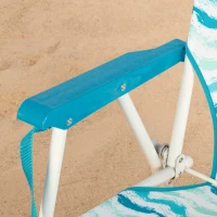 Silla de Playa Plegable Aktive Respaldo Bajo con Bolsillo Trasero 45x40x70 Cm, Azul(m-5)