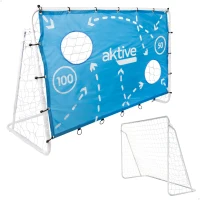 Portería de Fútbol Infantil con Lona de Entrenamiento, 182x91x122 Cm, Blanco(m-1)