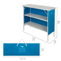 Armario Camping Plegable con Estructura de Aluminio, 110x38x88 Cm, Gris(m-4)