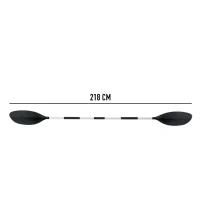 Remo Kayak Desmontable 5 Partes Aluminio y Palas de PVC, 218 Cm, Negro(m-4)