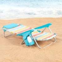 Silla Plegable Playa Aluminio Ligero 5 Posiciones, 48x48x75 Cm, Multicolor(m-3)