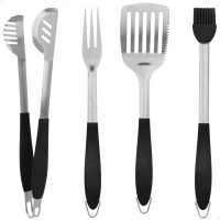 Set Utensilios Barbacoa 4 Piezas Aktive, 10,5x6,5x43,5 Cm, Gris(m-1)