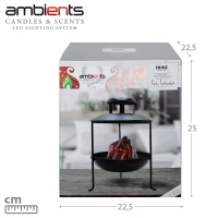 Estufa Eléctrica LED Estilo Brasero, 22x22x30 Cm, Negra(m-6)
