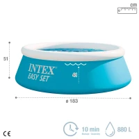Piscina Hinchable Easy Set INTEX, 880 Litros, 183x51 Cm, Azul(m-4)